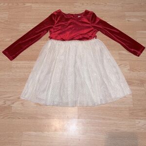 Sweet Heart Rose Red Velvet and Cream Sparkly Dress Size 6